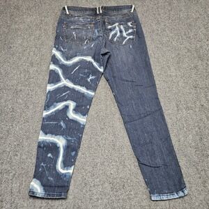Democracy Ab Technology Jeans Size 10 Blue Painted Custom Upcycled Skinny